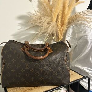 Louis Vuitton Brown Monogram speedy Travel Bag